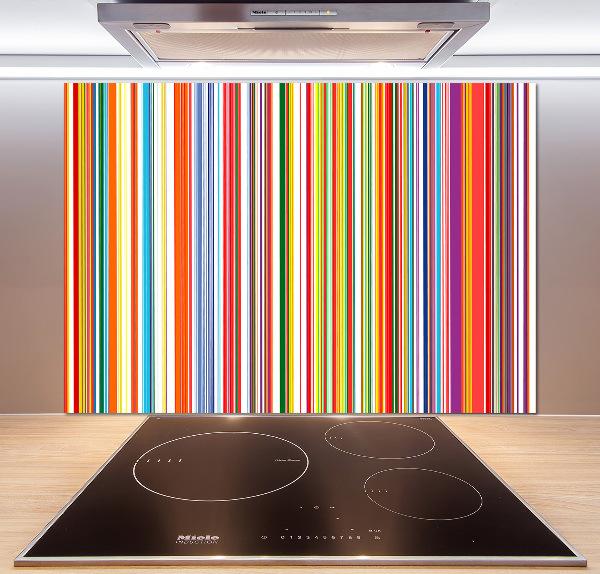 Spatscherm keuken Kleurrijke strepen