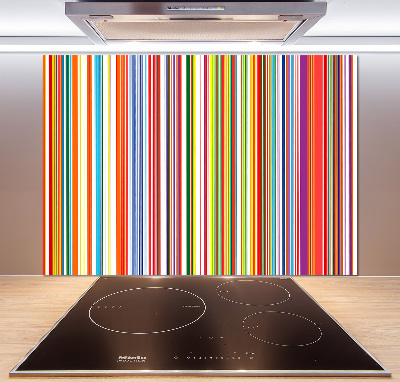 Spatscherm keuken Kleurrijke strepen