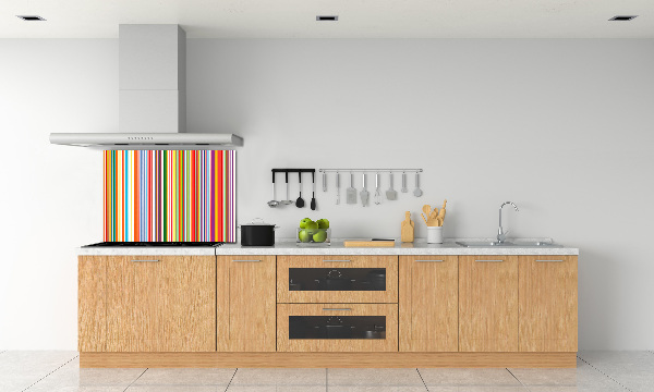 Spatscherm keuken Kleurrijke strepen