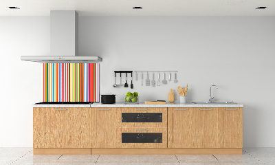 Spatscherm keuken Kleurrijke strepen