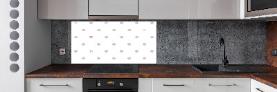 Achterwand keuken Stippen en hartjes