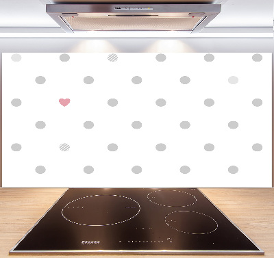 Achterwand keuken Stippen en hartjes