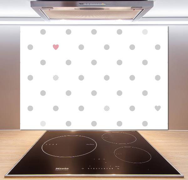 Achterwand keuken Stippen en hartjes
