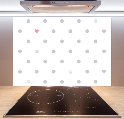 Achterwand keuken Stippen en hartjes