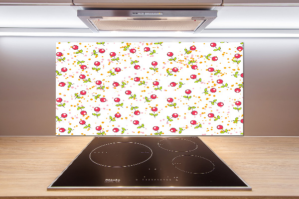 Glazen achterwand keuken Kersen