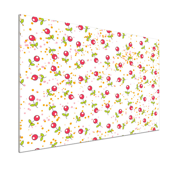 Glazen achterwand keuken Kersen