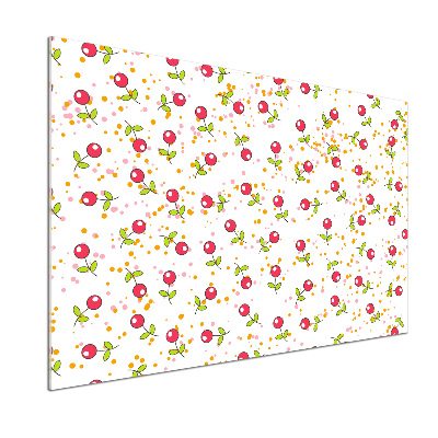 Glazen achterwand keuken Kersen