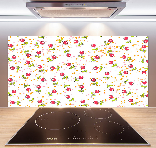 Glazen achterwand keuken Kersen