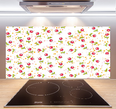 Glazen achterwand keuken Kersen