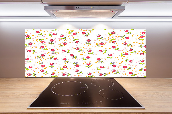 Glazen achterwand keuken Kersen