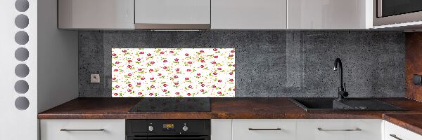 Glazen achterwand keuken Kersen