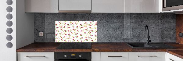 Glazen achterwand keuken Kersen