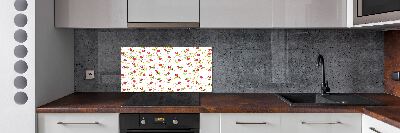 Glazen achterwand keuken Kersen