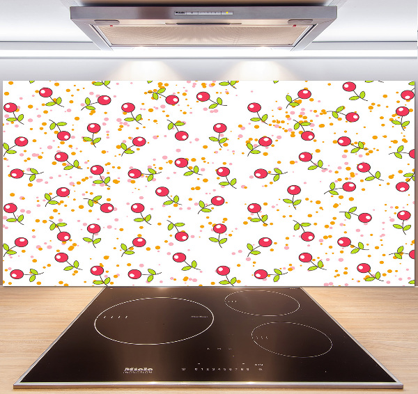 Glazen achterwand keuken Kersen