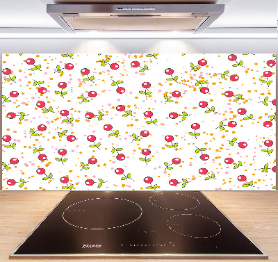 Glazen achterwand keuken Kersen