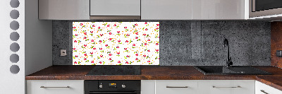 Glazen achterwand keuken Kersen
