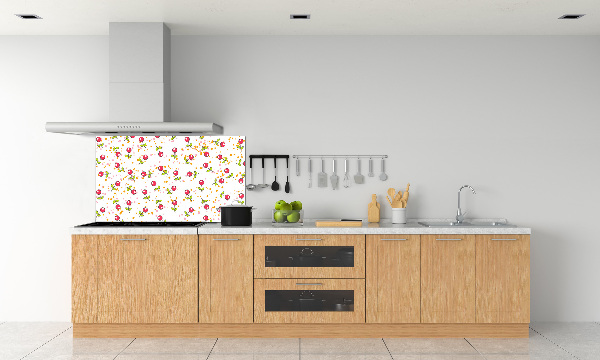 Glazen achterwand keuken Kersen