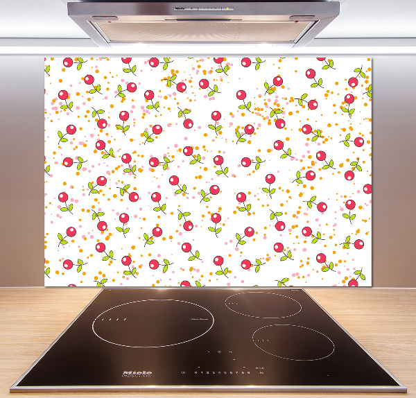 Glazen achterwand keuken Kersen