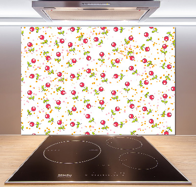 Glazen achterwand keuken Kersen