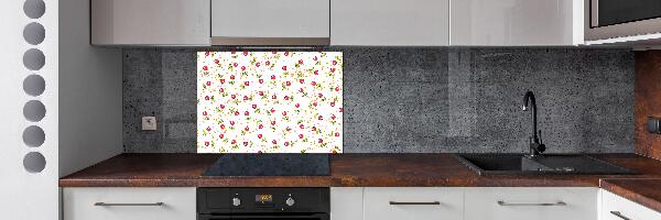Glazen achterwand keuken Kersen