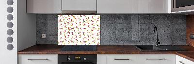 Glazen achterwand keuken Kersen