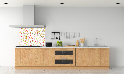 Glazen achterwand keuken Kersen