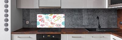 Achterwand keuken Bloemen en vogels