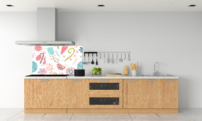 Achterwand keuken Bloemen en vogels