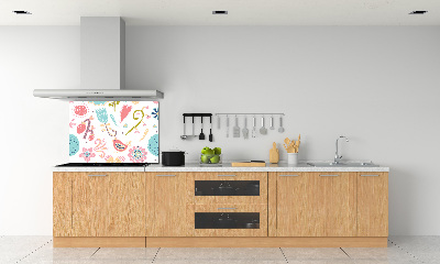 Achterwand keuken Bloemen en vogels