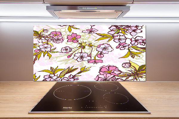 Glazen achterwand keuken Kersenbloesems