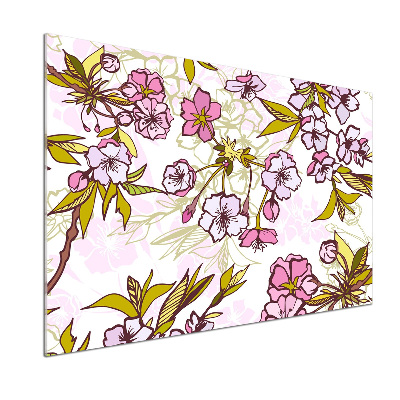 Panel dekor szkło Kwiaty wiśni