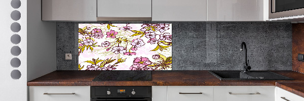 Glazen achterwand keuken Kersenbloesems