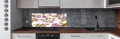 Glazen achterwand keuken Kersenbloesems