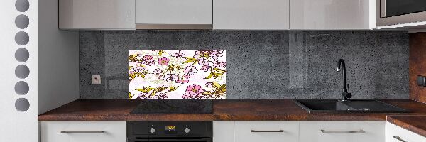 Glazen achterwand keuken Kersenbloesems