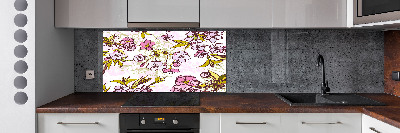 Glazen achterwand keuken Kersenbloesems