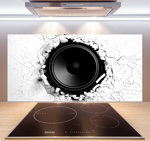 Glazen achterwand keuken Luidspreker
