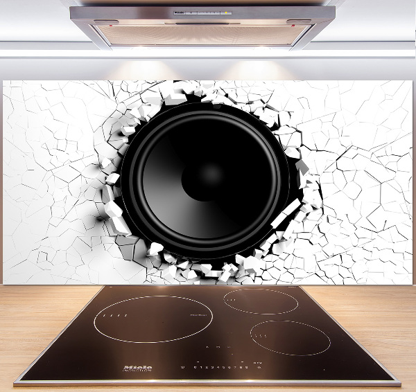 Glazen achterwand keuken Luidspreker