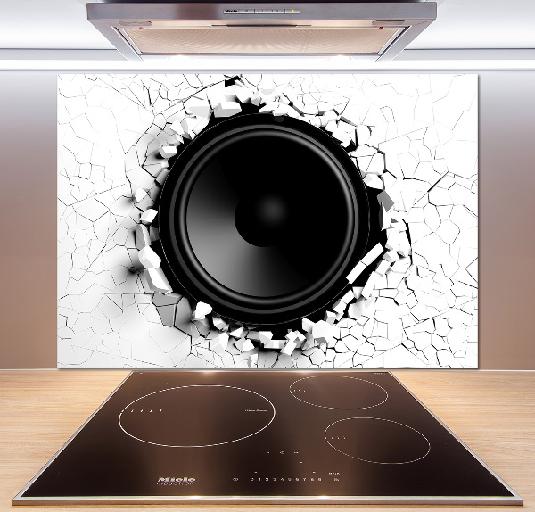 Glazen achterwand keuken Luidspreker