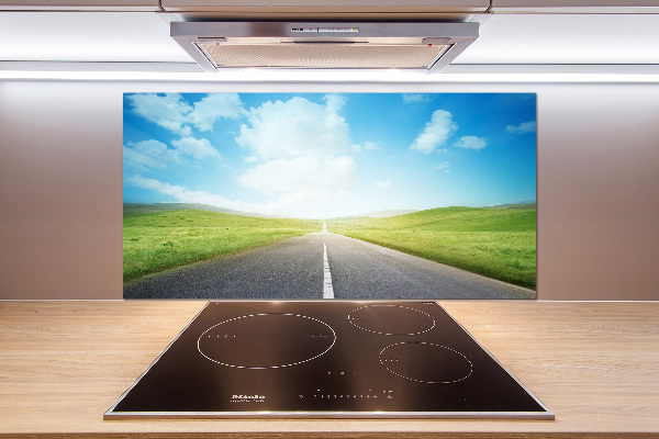 Panel do kuchni Droga przez łąkę