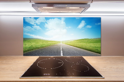 Spatplaat keuken De weg door de weide
