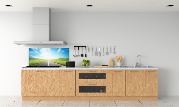 Spatplaat keuken De weg door de weide