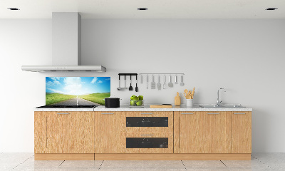 Spatplaat keuken De weg door de weide