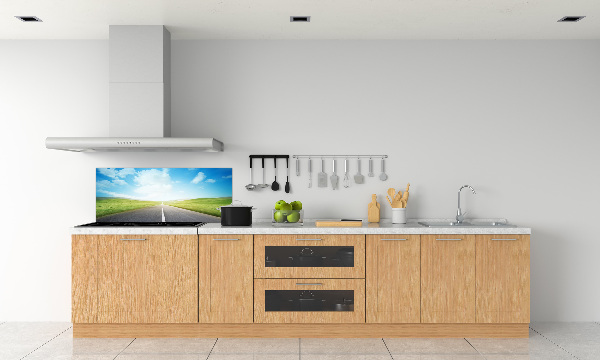 Spatplaat keuken De weg door de weide