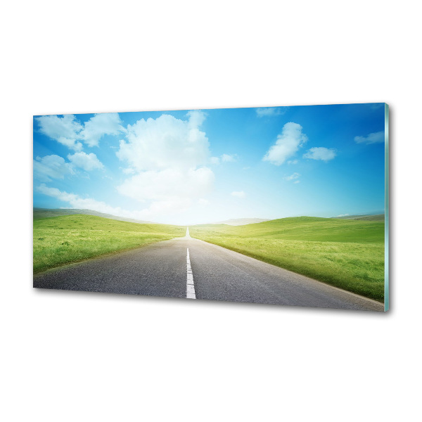 Panel do kuchni Droga przez łąkę