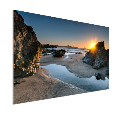 Glazen achterwand keuken Rotsen op het strand