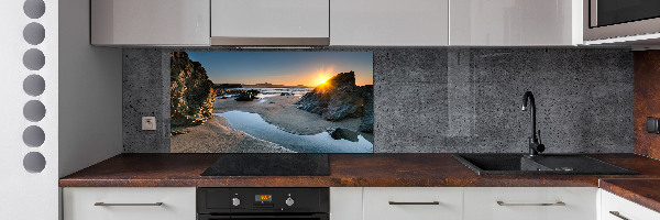 Glazen achterwand keuken Rotsen op het strand