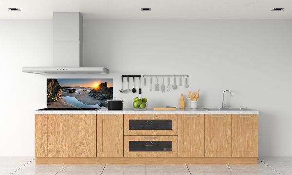 Glazen achterwand keuken Rotsen op het strand