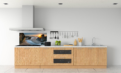 Glazen achterwand keuken Rotsen op het strand