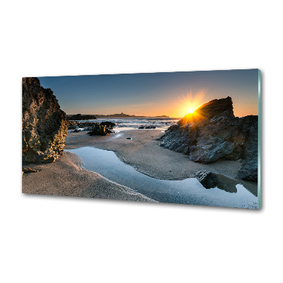 Glazen achterwand keuken Rotsen op het strand