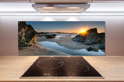 Glazen achterwand keuken Rotsen op het strand